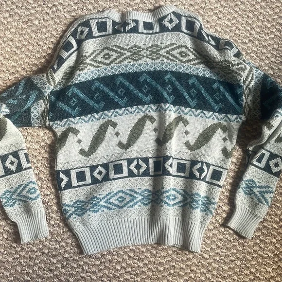 Vintage Wool Blend Aztec Crewneck Sweater Mens Largr